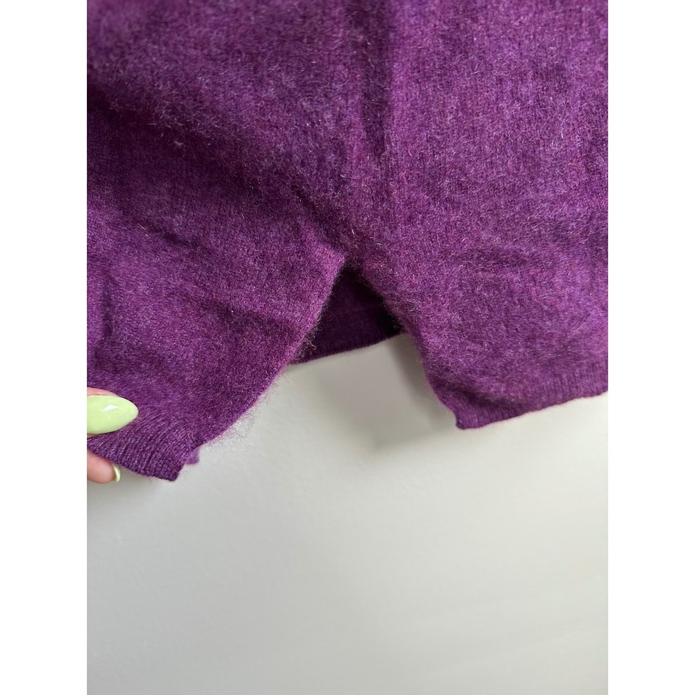 Talbots Pure Cashmere Sweater Women 2X Purple EUC Mock Neck Soft Luxury Pullover - Picture 3 of 7